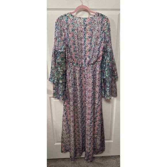 NWT Buddy Love Sequin Colette Long Sleeve Maxi Dress in Flash, S - Picture 12 of 12